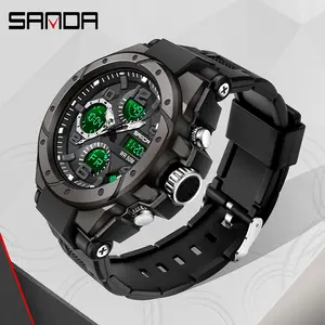 Men's Stylish Sport Watch, Waterproof Digital Analog Quartz Wristwatch with Silicone Strap, Alarm and Date Display, Ideal for Daily Life and Sports
