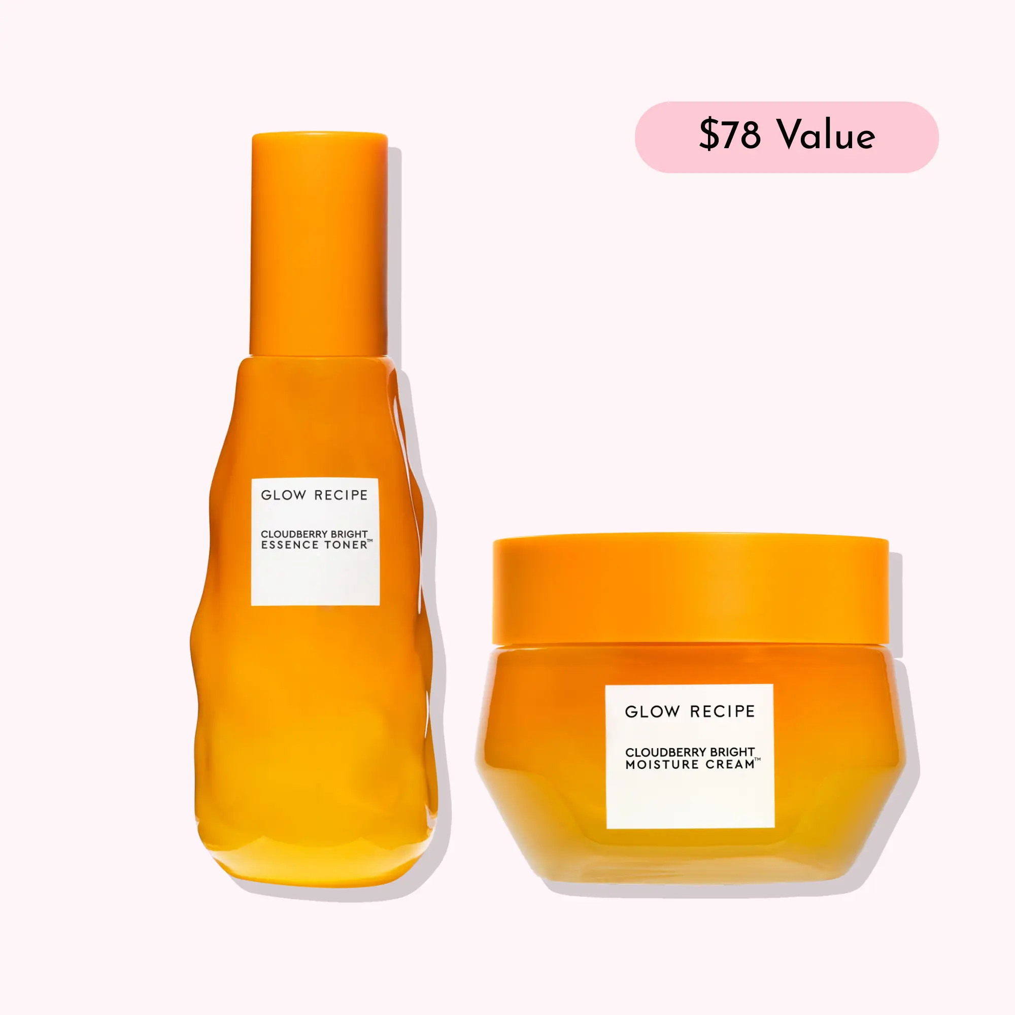 Glow Recipe Cloudberry Korean Skincare Set - Brightening Toner & Nourishing Cream with Pouch, Selfcare Multi-pack with Peptides & Glycerin for Dry Skin, Lightweight, Moisture, Vitamin C, Vegan, Oat, Moisturizer, Kit, Smooth, Gift, Hydrating, Gentle, Acne,