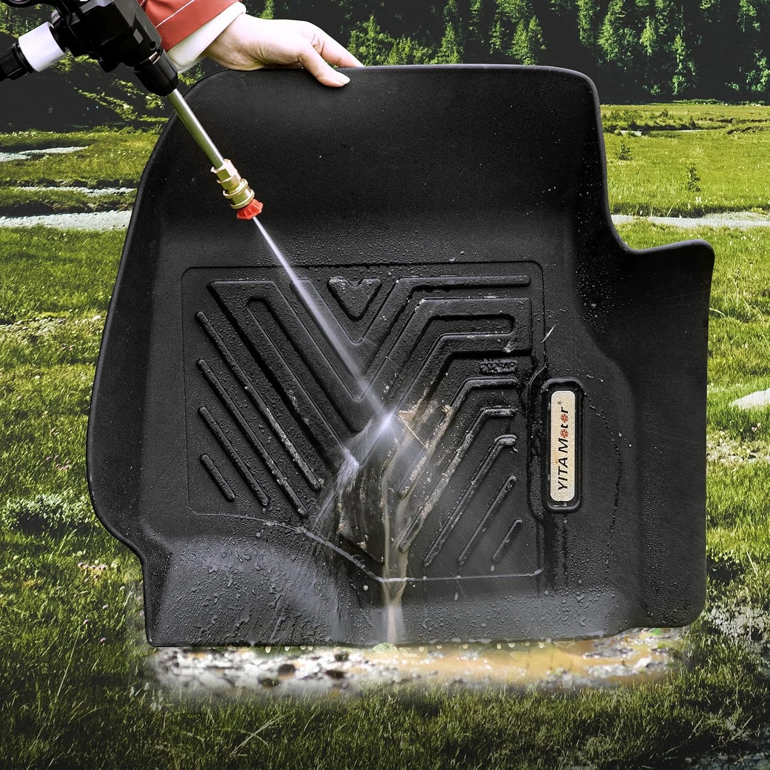 YITAMOTOR Floor Mats Compatible with Jeep Wrangler JK Unlimited, Custom Fit Floor Liners for 2014-2018, All Weather Protection, Black Car Accessories YITAMOTOR Floor Mats Compatible with Jeep Wrangler JK Unlimited, Custom Fit Floor Liners for 2014-2018, All Weather Protection, Black Car Accessories