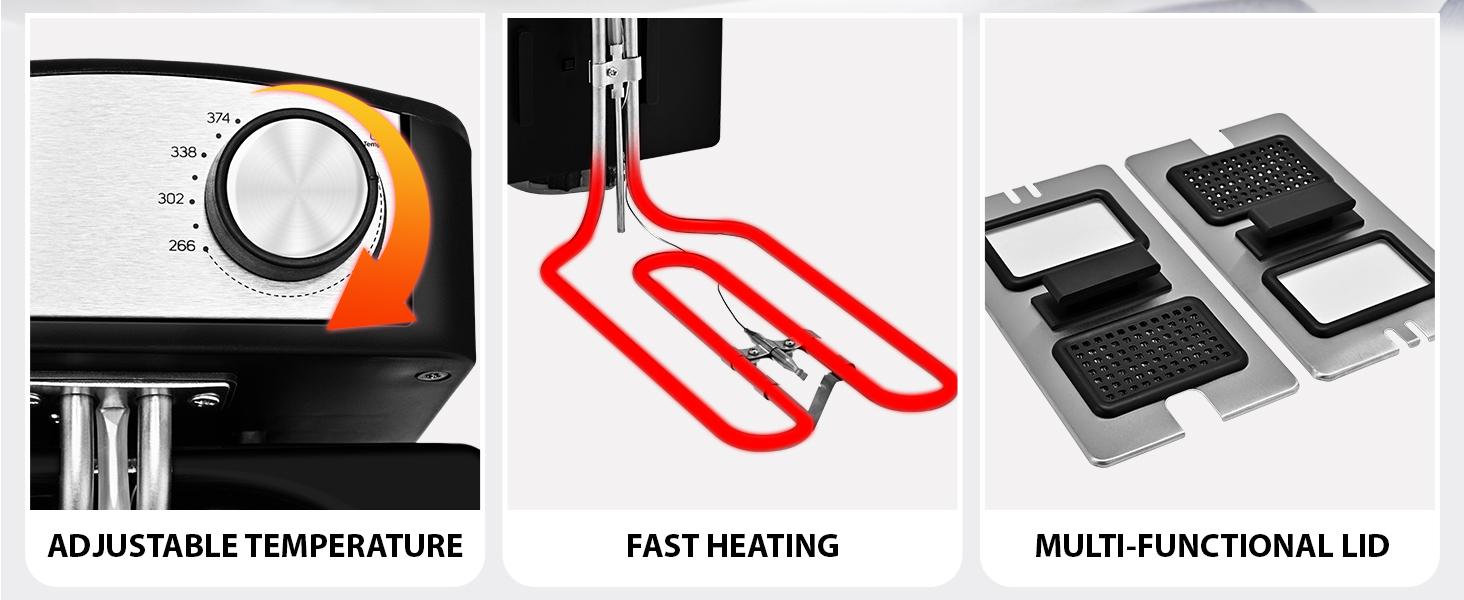 SUSTEAS 6.3QT Electric Oil Fryer – 3000W with Timer & Odor Filter | Durable Household Cooker for Easy Frying SUSTEAS 6.3QT Electric Oil Fryer – 3000W with Timer & Odor Filter | Durable Household Cooker for Easy Frying