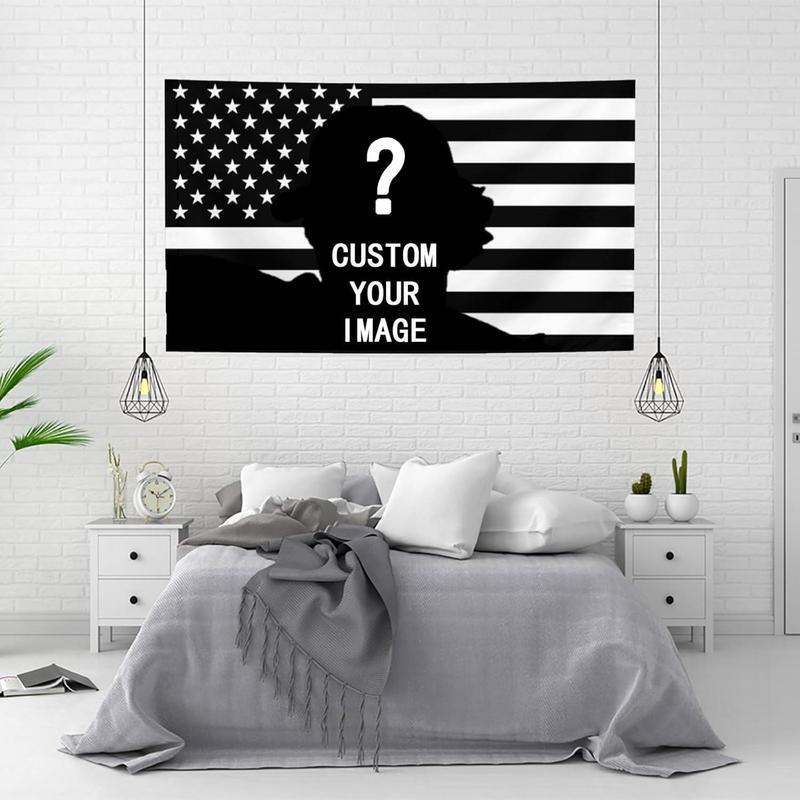 Custom Pink America Flag Personalized Design Funny Tapestry Wall Handing Music Tapestry for Bedroom College Dorm Decor Home Living Room Decorations Cloth Gift Hanging Photo