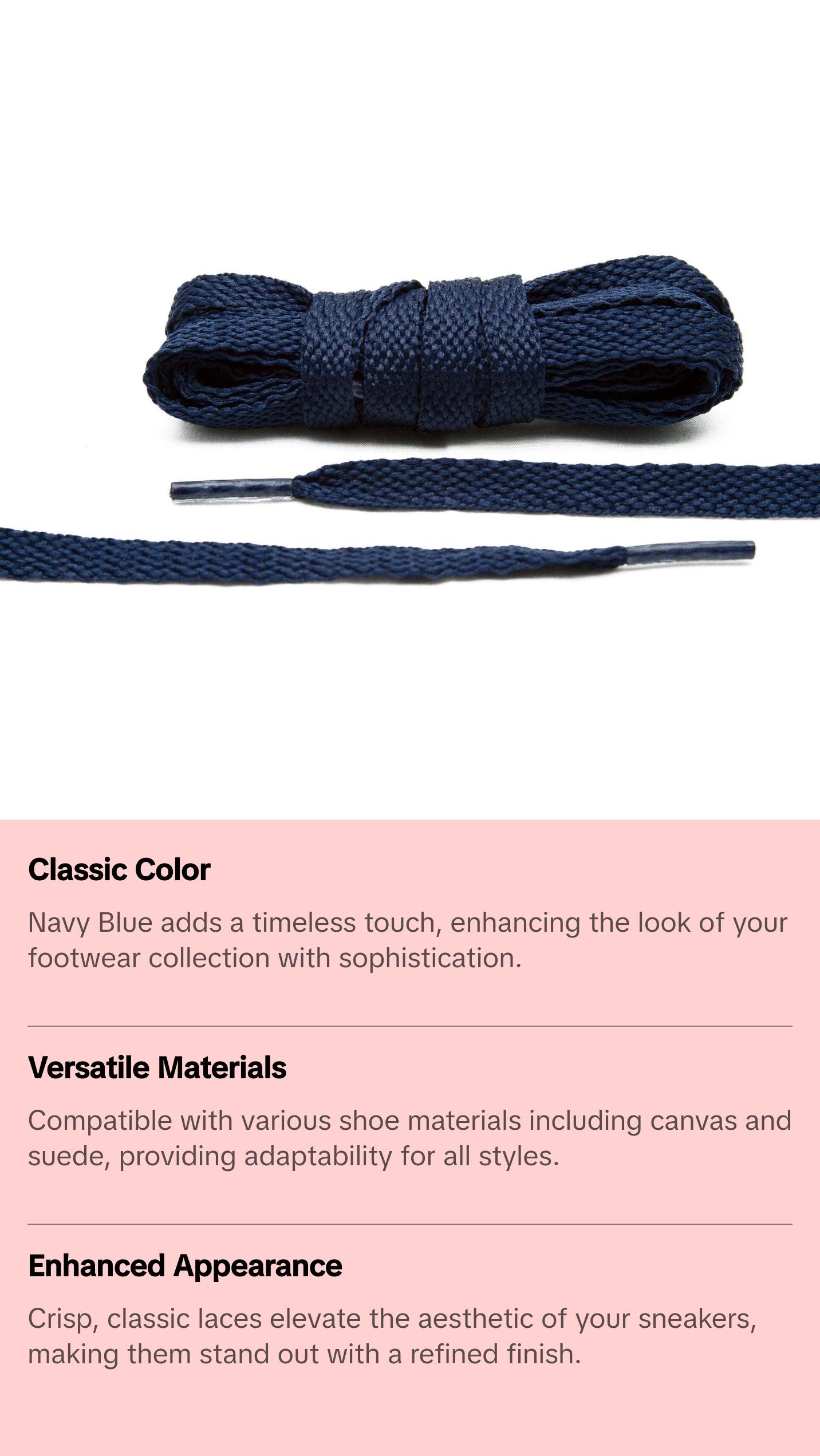 Navy Blue Flat Shoe Laces