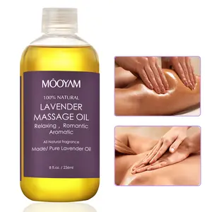 MOOYAM Lavender Massage Oil, Grapeseed Oil Body Massage Oil for Dry Skin, Moisturizing Aromatherapy Massage Oil for Men & Women