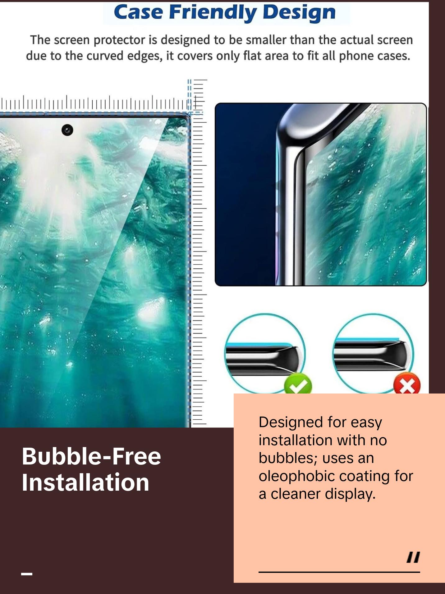 [2+2 Pack] Galaxy S21 Ultra Screen Protector Tempered Glass for Samsung Galaxy S21 Ultra 5G, Ultrasonic Fingerprint Compatible,3D Curved,HD Clear with 9H Tempered Glass Camera Lens Protector Shockproof Automatic