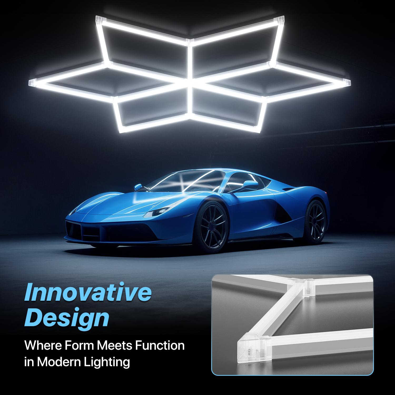 HYPERLITE Hexagon Light Honeycomb Light LED Ceiling Light, 130–204W 13,000–20,400LM 6500K Bright White, Car Detailing Garages, Garage Light, Workshops, Basements, Gyms, Studios, Barber Shops, Game Rooms, LED Wall Decorative Lighting, SpringGlowUp HYPERLITE Hexagon Light Honeycomb Light LED Ceiling Light, 130–204W 13,000–20,400LM 6500K Bright White, Car Detailing Garages, Garage Light, Workshops, Basements, Gyms, Studios, Barber Shops, Game Rooms, LED Wall Decorative Lighting, SpringGlowUp