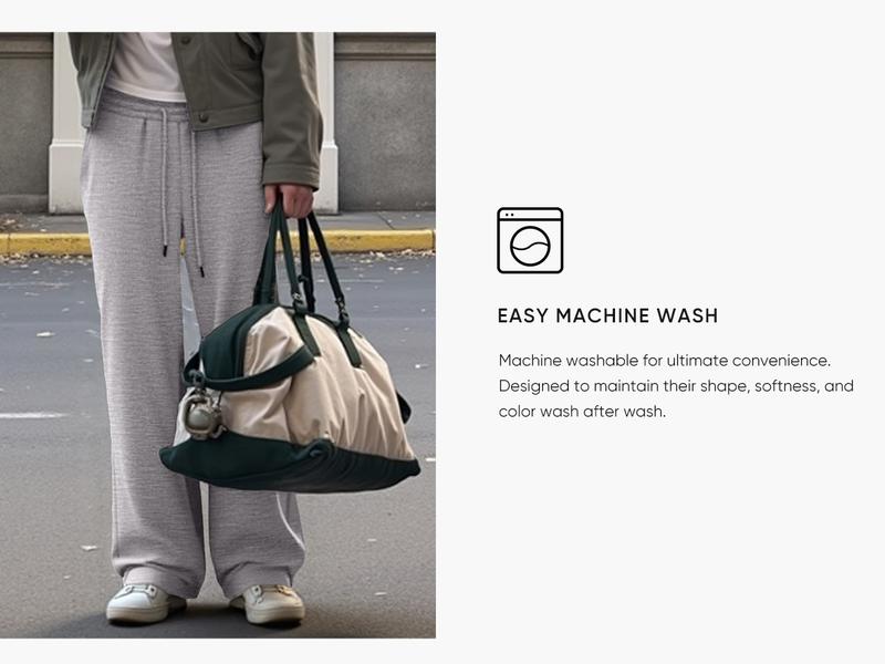 JMIERR Men's Casual Baggy Pants Wide Leg Lounge Travel Pants with Pockets