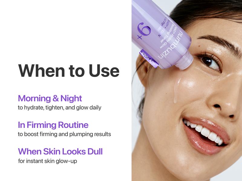 [numbuzin Official] No.9 NAD+ Glow PM Set | No.9 Toner + Essence + Eye Cream | Firming, Wrinkles, Fine Lines, Anti-aging | NAD+, Peptides, Retinol, PDRN, Caffeine, Ceramides