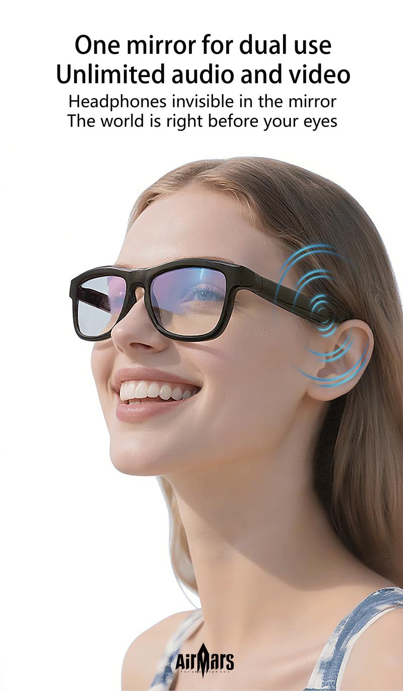 Airmars GV90AI Smart AI Translation Glasses with Bluetooth Headphones, Sliding Dimming & Color Changing Lenses, UV Protection, One-Touch Multi-function Control, Easy-to-Use Wearable