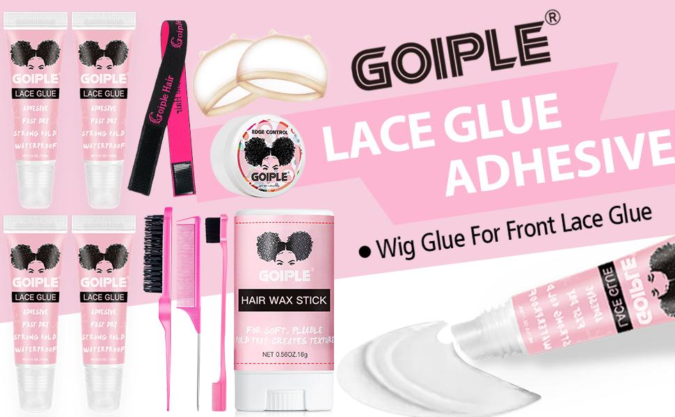【Spring Glow-Up】Wig Glue Lace Glue for Lace Front Lace Wigs, 0.5 OZ Waterproof Lace Front Wig Glue for Wigs, Strong Hold Transparent Lace Adhesive for Hair