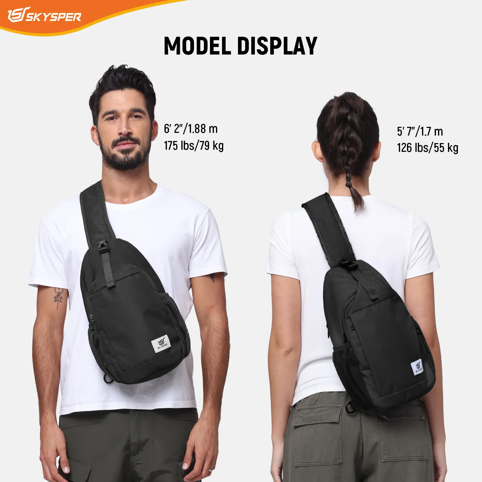 SKYSPER Sling Bag RFID Cross Body Bag Recycled Crossbody 