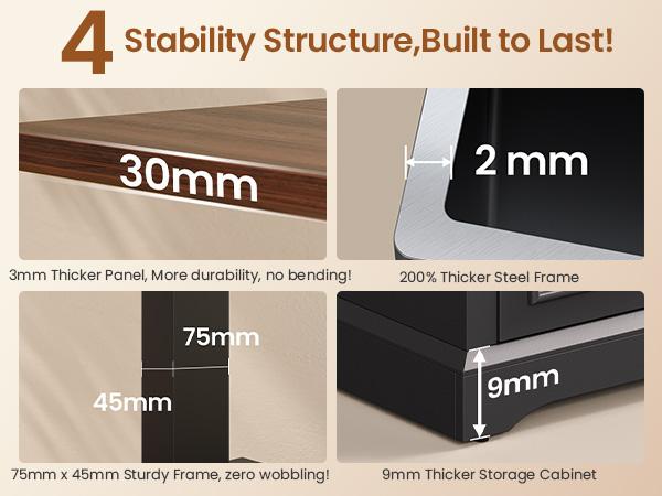 SEDETA Farmhouse Electric Standing Desk, 63" Height Adjustable Computer Desk with 3 Drawers, Storage Shelves, Power Outlets, Wood Home Office Stand up Desk for Work, Study, Writing