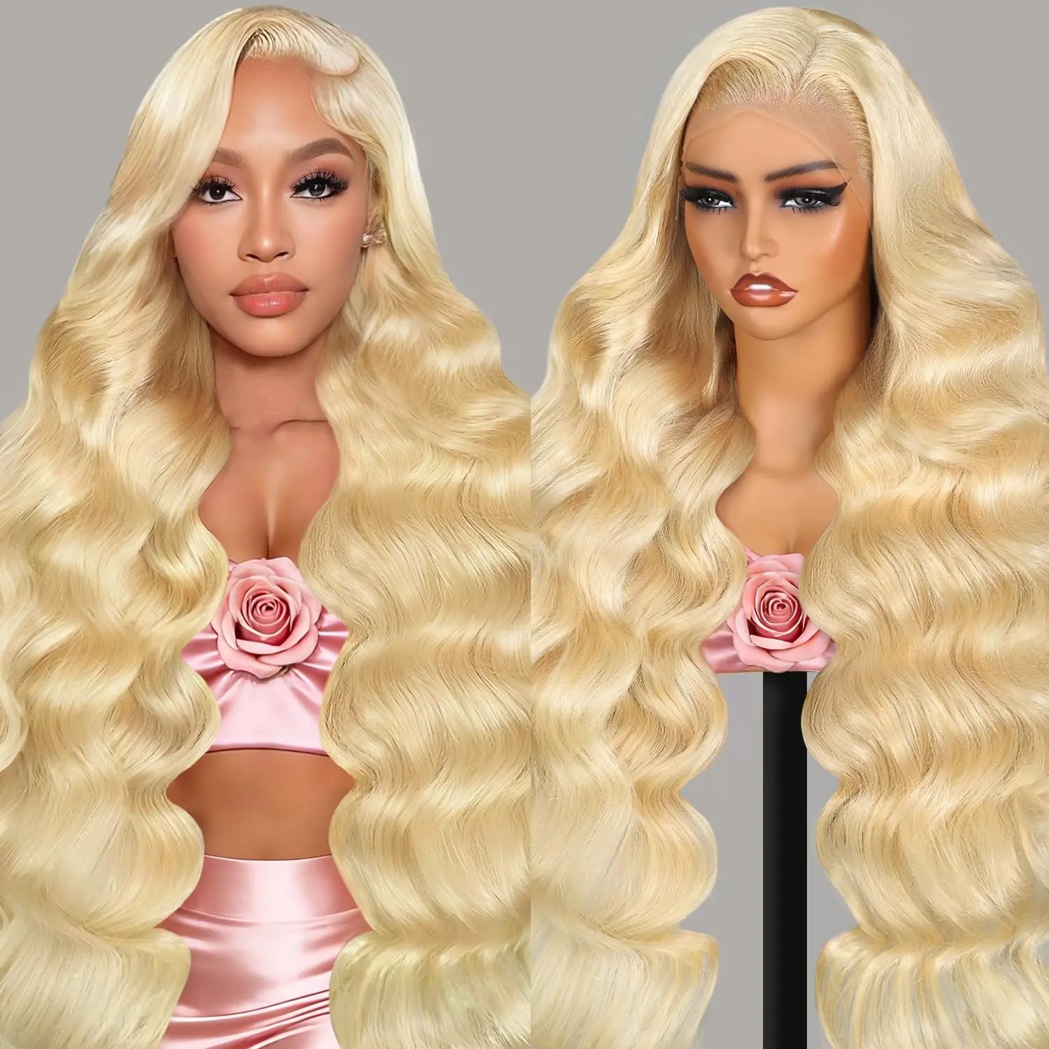 613 13x6 Lace Front Wig Human Hair Blonde Wig Human Hair Body Wave Lace Front Wigs Pre Plucked 613 HD Lace Frontal Wigs 13x6 Body Wave With Baby Hair for Women