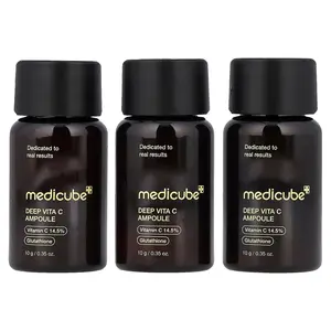 Medicube Deep Vita C Ampoule, 3 Bottles, 0.35 oz (10 g) Each