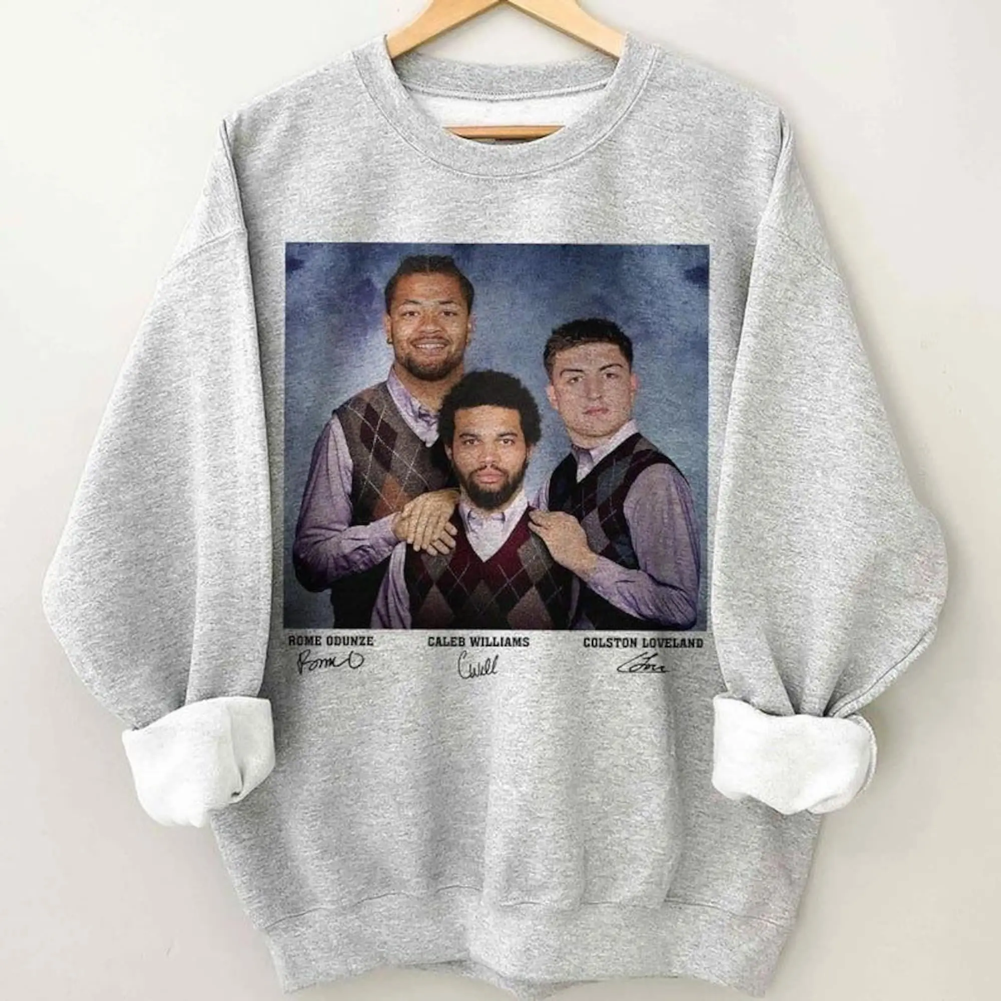 Caleb Williams Colston Loveland Rome Odunze Football Sweatshirt, Chicago Step Bros Sweatshirt Funny Football