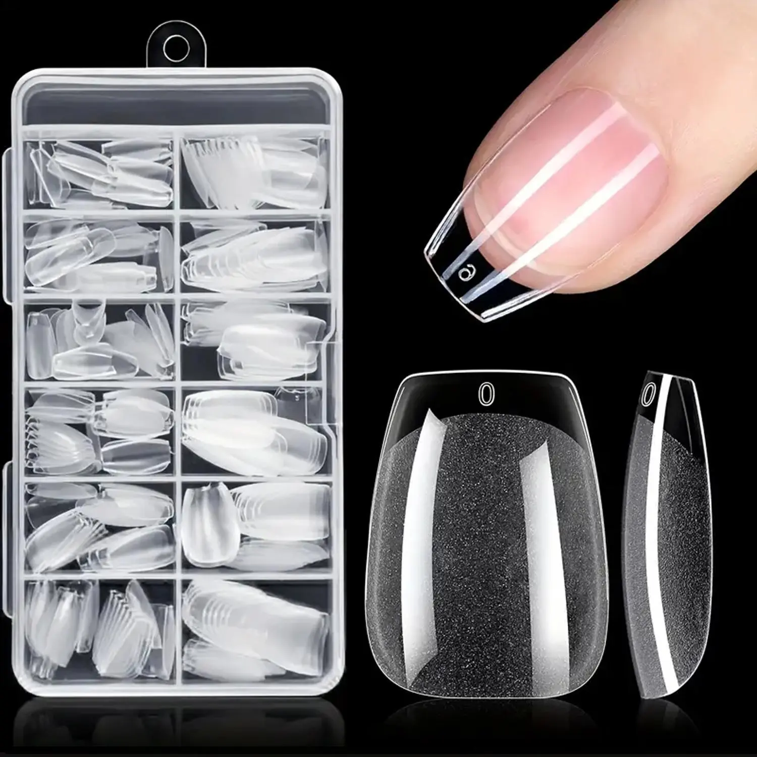 Short Ballet Shaped Fake Nails, 240pcs/box Transparent Soft Acrylic False Nails, Press On Nails False Nail Tips for Women & Girls DIY Nail Art Pressed On Nails Nails Press Ons