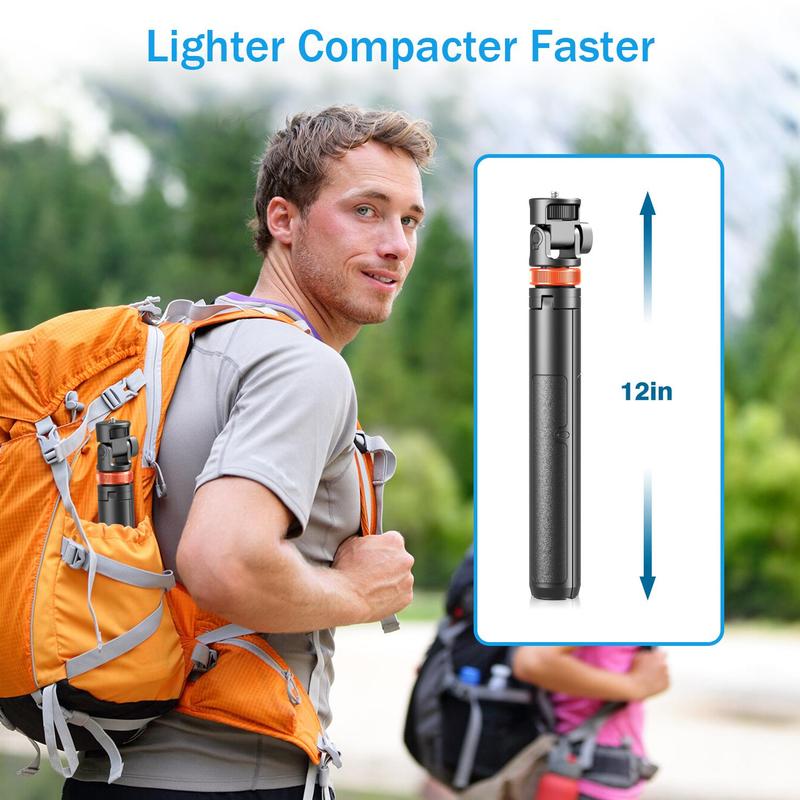 61" Portable Phone Tripod Stand & Selfie Stick Combo with Wireless Remote – Enhanced Stability for Travel, Vlogging, Compatible with iPhone 16/15/14/13 & Android Smartphones