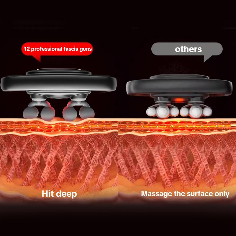 12-Head Massage Gun with 30 Levels & 3 Modes Deep Tissue Percussion Massager for Back Shoulders Legs and Foot Pain Relief Quiet Muscle Massage Gun