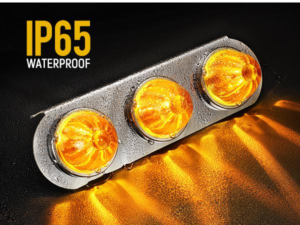 Partsam 1Pcs Radius-Style 14" Front Air Cleaner Bracket with 3Pcs Glass Watermelon Lights for Peterbilt Kenworth Peterbilt, Clear Lens, Manufacturer Warranty Partsam 1Pcs Radius-Style 14" Front Air Cleaner Bracket with 3Pcs Glass Watermelon Lights for Peterbilt Kenworth Peterbilt, Clear Lens, Manufacturer Warranty