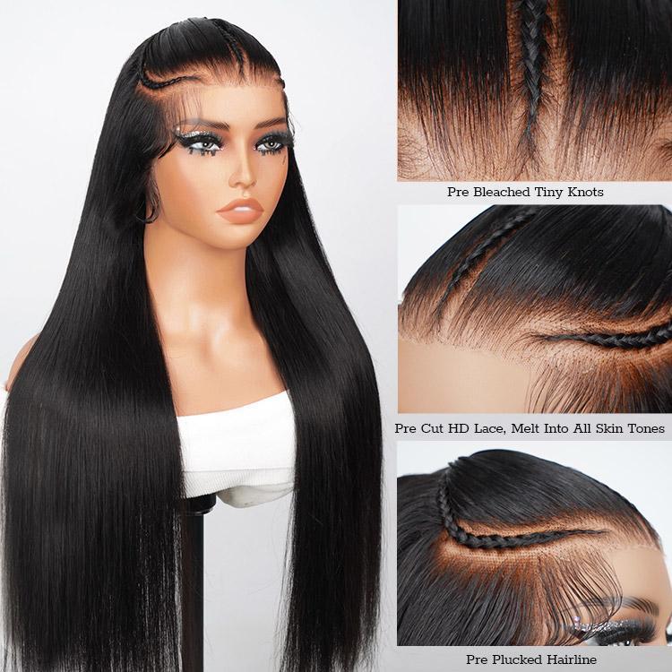 [LIVE SUPER DEAL] West Kiss Pre Braided Glueless 13x4 Lace Frontal Wig Highlight Straright Hair Human Hair Wig Pre Plucked Pre Everything Wig
