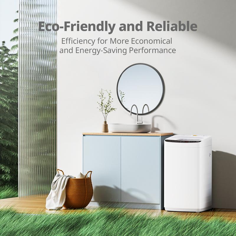 Comfee' Portable Washing Machine, gift, 0.9 cu.ft Compact Washer With LED Display, with pump, 5 Wash Cycles, 2 Built-in Rollers, Space Saving Full-Automatic Washer, Jumpstart