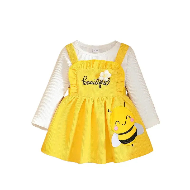 embroidered bee dress Chilac Embroidered Mexican Long Dress