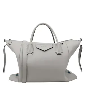 Pre-owned GIVENCHY Leather Shoulder Bags Antigona Soft Shoulder Bag Gray