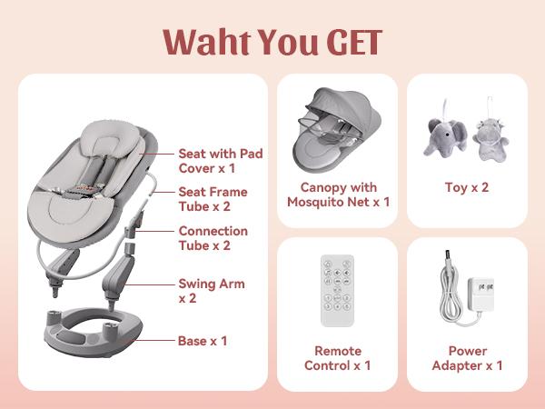 Bionic Dual-rail Multi-Motion Baby Rocker with 5 Speeds 10 Melodies Bluetooth Control Ergonomic Seat Design