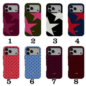 Stars Polka Dots Phone Case, Fragola , Scratch-Resistant Back Cover Fits iPhone 17 16 15 14 13 12 11 Pro Max, Y2K Aesthetic