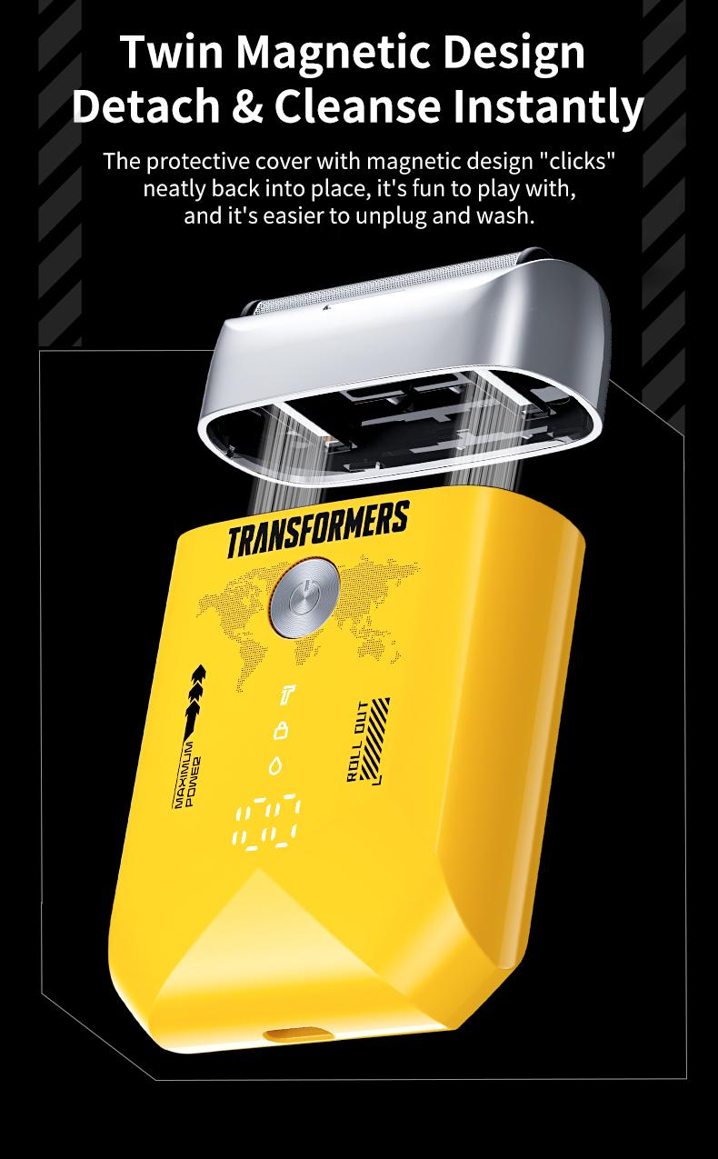 Transformers L20 Foil Shaver, Smart LED Display Shave Calmly, Ultra-Thin Shaving Foil, IPX7 Waterproof, Long Battery Life, Portable, Ideal for Car and Travel, Perfect as a Gift