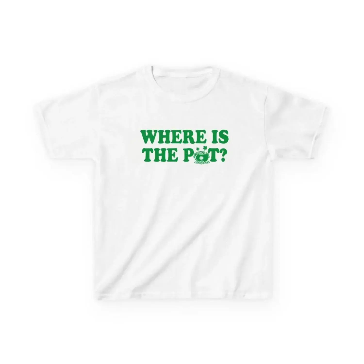 Women's St. Patrick's Day Short-Sleeve T-Shirt - Funny Shamrock Graphic Slim-Fit Crew Neck Streetwear Top, Breathable, Durable Stitching, Graphic Print, All-Season Casual Baby Tee