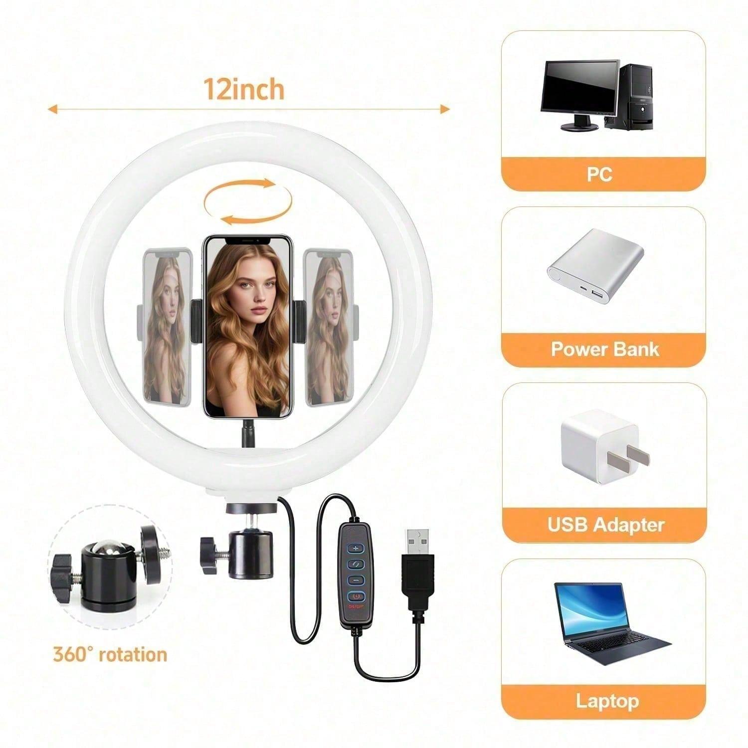 12" LED Ring Light with Tall 71" Telescopic Tripod, 3 Adjustable Color Temperatures & 10 Level Brightness Dimmable Selife Light for Professional Video Recording Content Creation Vlogging TikTok Live Game Streaming, YouTube#Easter Day 12" LED Ring Light with Tall 71" Telescopic Tripod, 3 Adjustable Color Temperatures & 10 Level Brightness Dimmable Selife Light for Professional Video Recording Content Creation Vlogging TikTok Live Game Streaming, YouTube#Easter Day