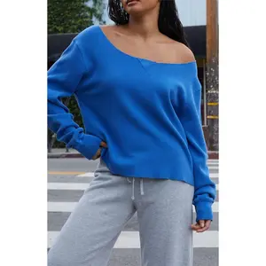 John Galt Women's Electric Blue Stelle Off-The-Shoulder Sweatshirt
