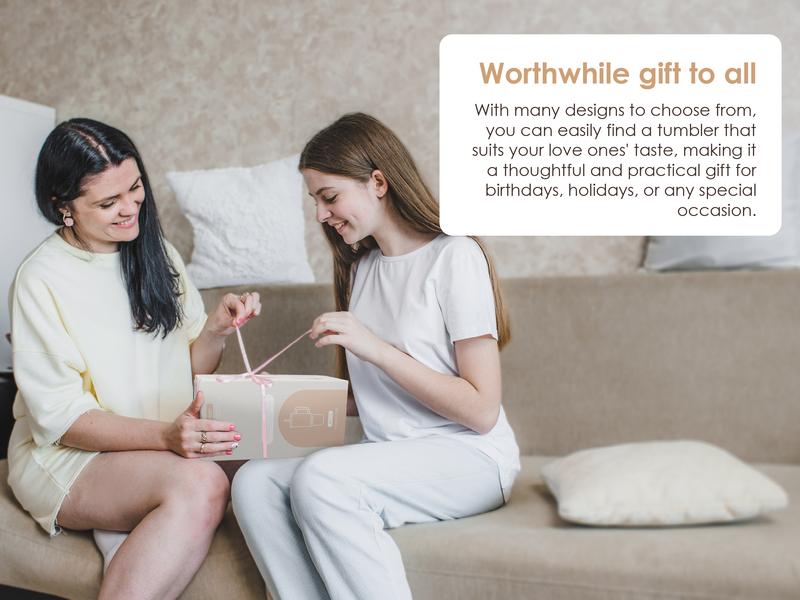 Sandjest Stainless Steel 40oz Tumbler with Handle & Straw, Reusable Large Capacity Thermos Cup, Hot and Cold Insulation, Office Home Valentine Gift