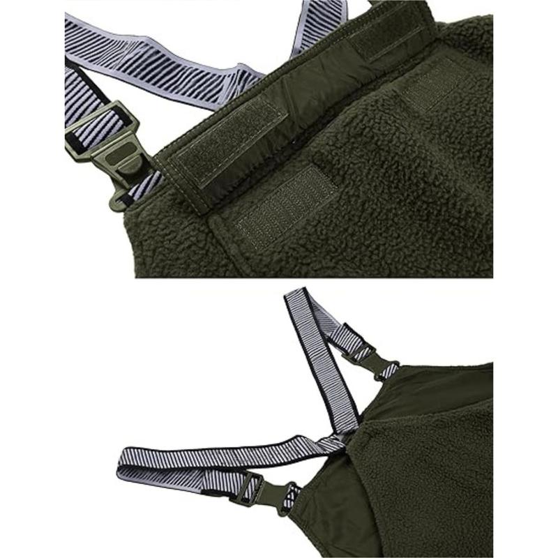 Buenoble Women's Fuzzy Fleece Overalls Winter Bib Pants Loose Fit Adjustable Strap Jumpsuit Warm Teddy Sherpa Romper Loungewear Streetwear