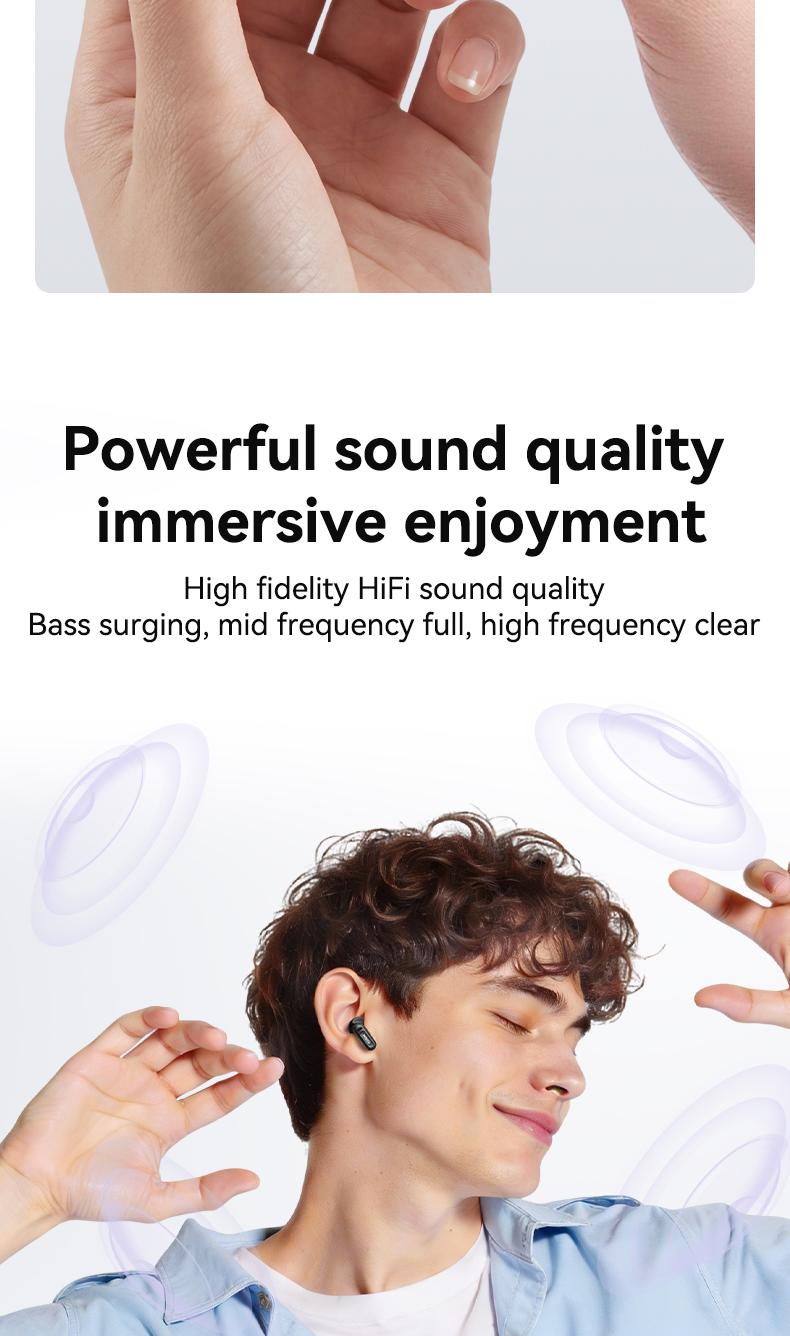 MINISO MS109 Bluetooth 6.0 Earphones High Fidelity, In Ear Earbuds,Waterproof Wireless Earphones | Suitable for Office, Sports, Study and Audio Calls | Built-in Microphone | Gaming Bluetooth Earphones
