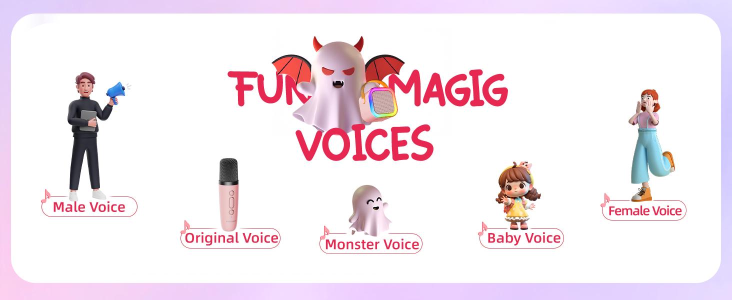 Mini Karaoke Machine K12 with Two Microphones, Colorful LED Lights, Suitable for Children Aged 8-14, Ideal for Family Parties and Birthday Gifts