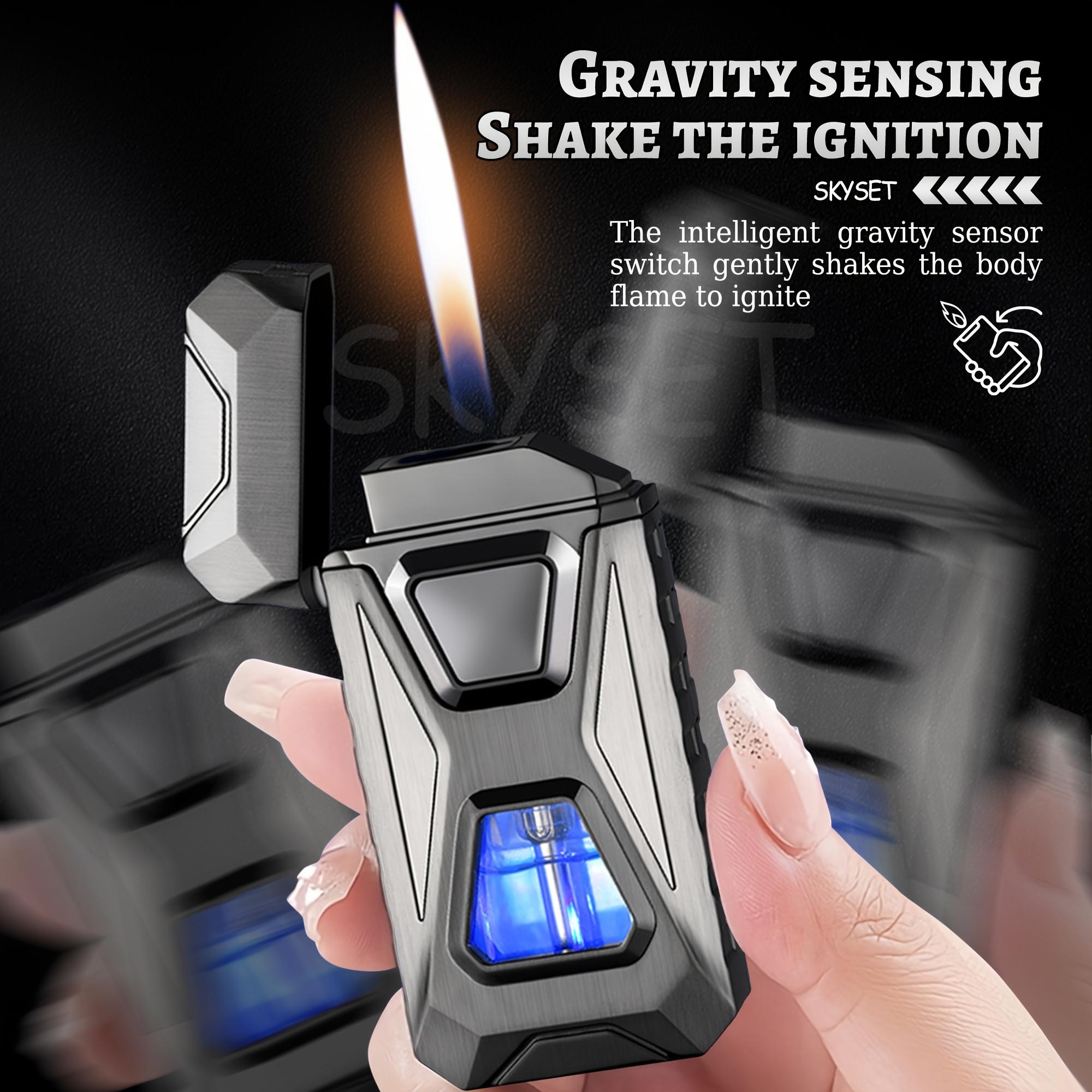 Rechargeable Type-C Butane Men's Lighter, Intelligent Voice Control Electronic Ignition, Stainless Steel Windproof Fast Charging Tool, Gift-Box Unboxing Gifts for Him Adult detail 4