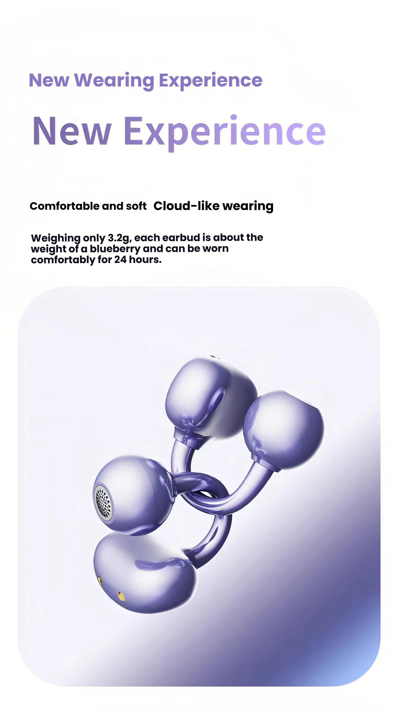 Sparkly Butterfly Ear Cuffs Earbuds - Wireless Bluetooth Open Ear Clip-on Headphones - Coquette Y2K Jewelry Gift