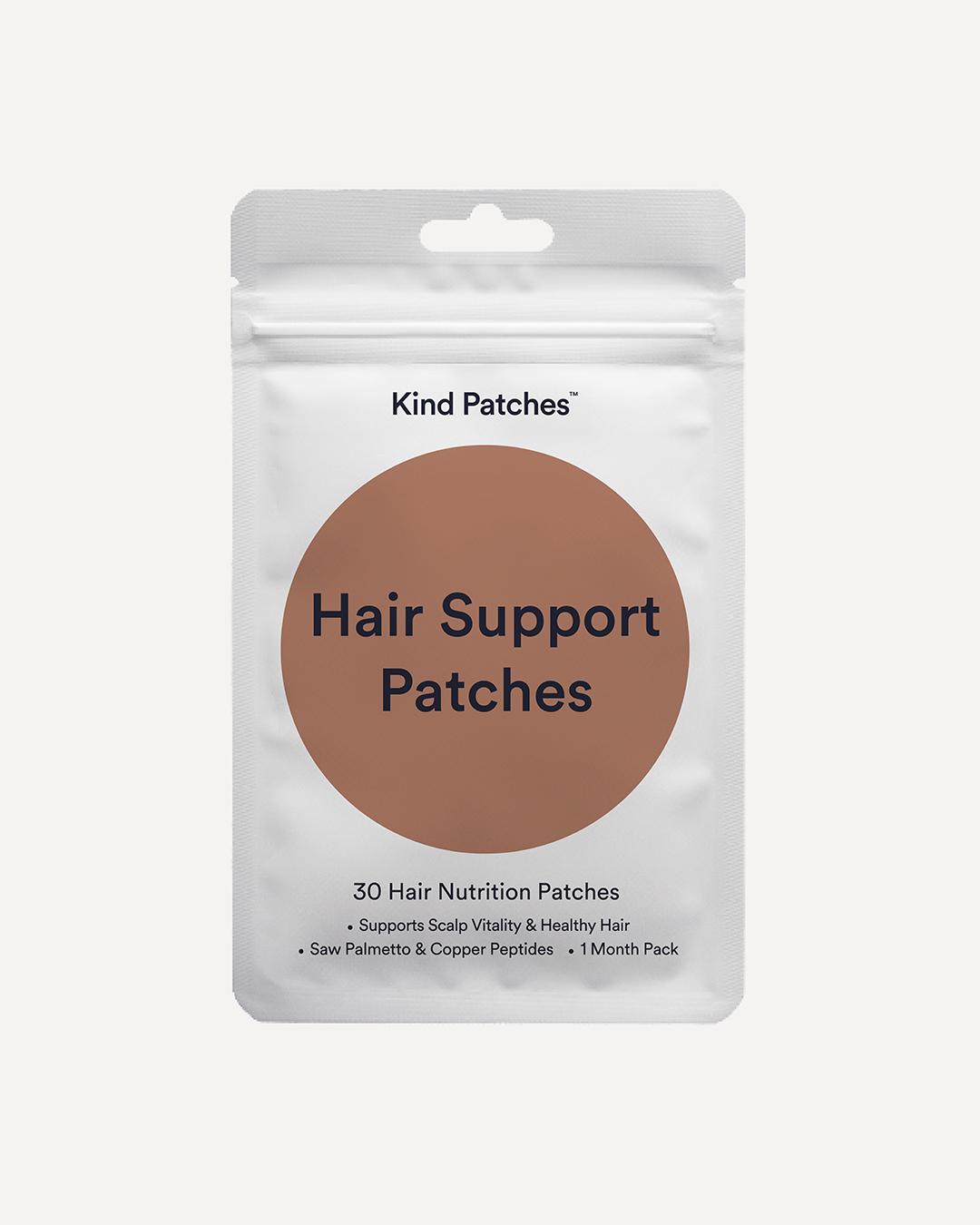 Kind Patches: Hair Support Patches, 30 Hair Nutrition Patches, Scalp Nourishment & Vitality, Saw Palmetto, Copper Peptides, Vegan, 1 Month Supply