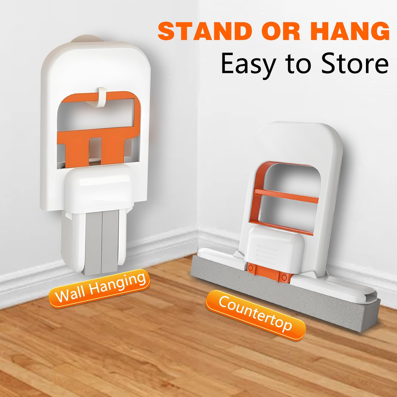 Mini Foldable Desktop Mop, 2025 Upgrade Squeeze Sponge Cleaning Tool, Mop Suitable for Mirrors, Glass Doors, Kitchens, Bathrooms, Tile Walls & Windowsills