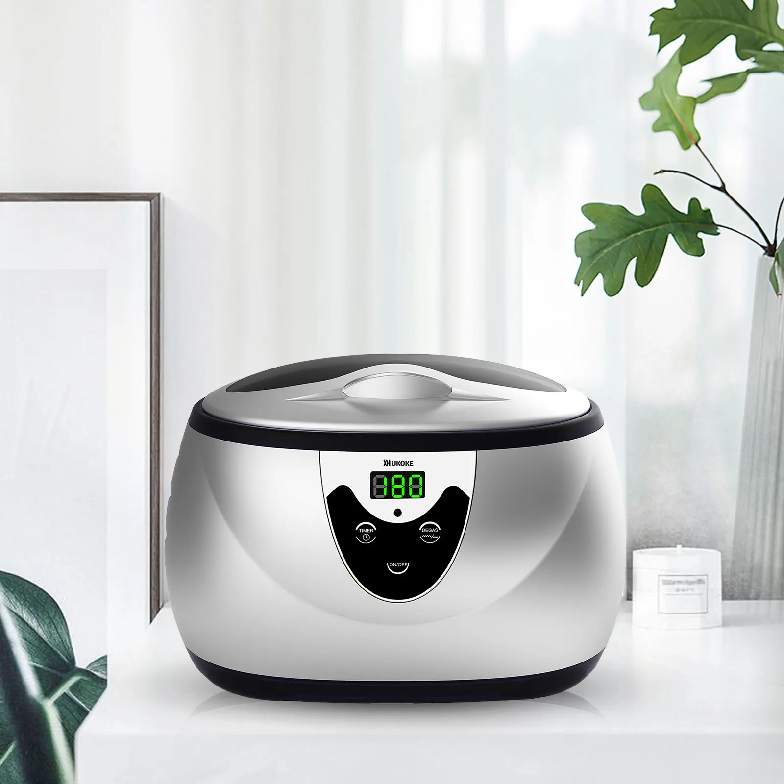 Ukoke Ultrasonic Jewelry Cleaner - 0.6L Multifunction Cleaning Tool, Ultrasonic Cleaning Equipment with Timer, Silver Clean Function, and Self-Draining Feature