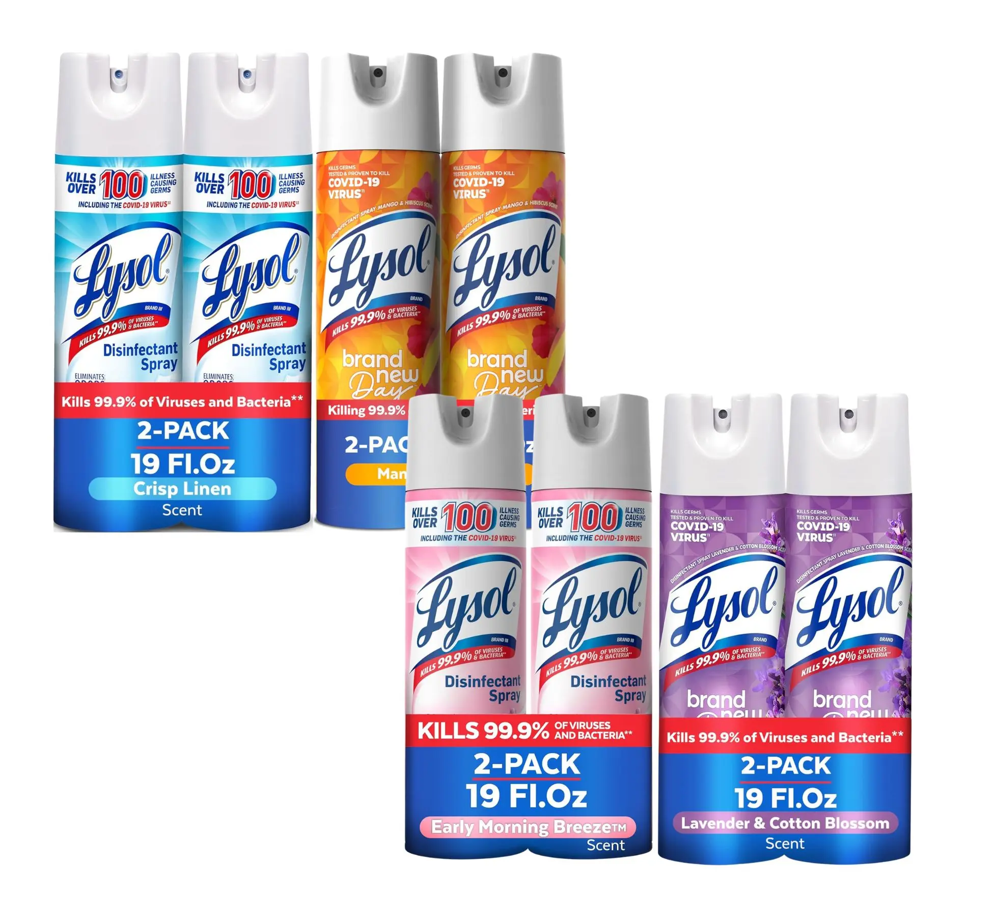 Lysol Disinfectant Spray - Anti-Bacterial All-Purpose Household Cleaner, Sanitizer, Deodorizer with Hantavirus-Killing Formula, Kills Virus, Deodorization Care for Countertops
