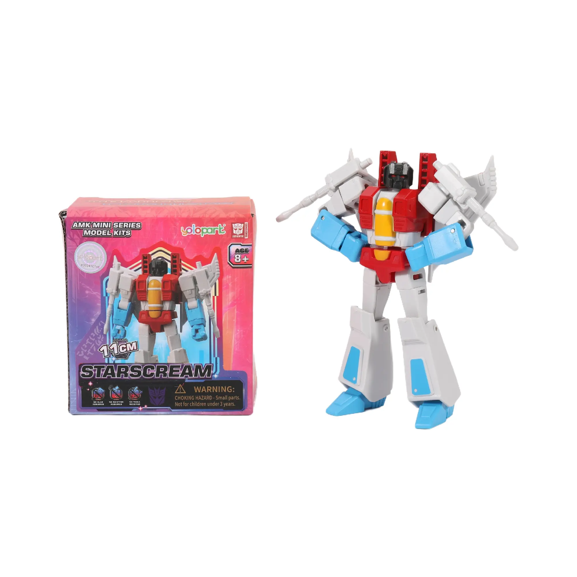 Transformers Toys: Starscream - Generation 1 - 4.72 Inch Pre-assembled Model Kit from the YOLOPARK AMK MINI Series