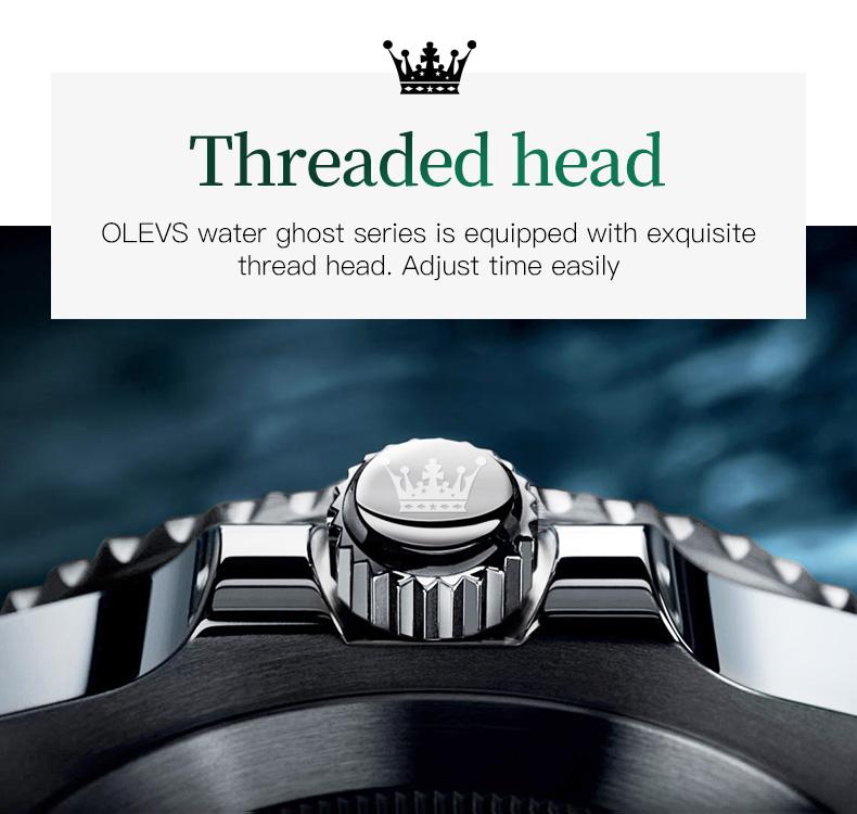 OLEVS Men's Classic Luxury Business Watch with Big Face Multifunction Stainless Steel Wristwatch Water Resistant