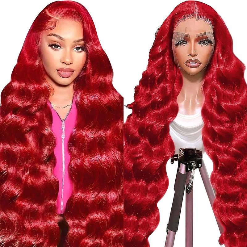 Black Friday [28Inch Only $99.99] Stybee Red Body Wave Human Hair Wigs 200% Density HD Glueless 13x6 HD Lace Frontal Wigs Colored Wigs 613 Blonde Ginger Pink Red 40inch Long Wigs