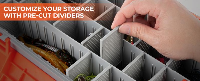 KastKing HyperSeal Waterproof Tackle Box, 3700 Deep Tackle Trays, Fishing Tackle Box Organizer With Removable Dividers, Fishing Gear & Fishing Accessories Storage