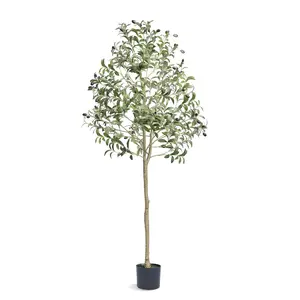 VEVOR Artificial Olive Tree,  5 FT Tall Faux Plant, Secure PE Material & Anti-Tip Tilt Protection Low-Maintenance Plant, Lifelike Green Fake Potted Tree for Home Office Warehouse Decor Indoor Outdoor Decorative Fruit