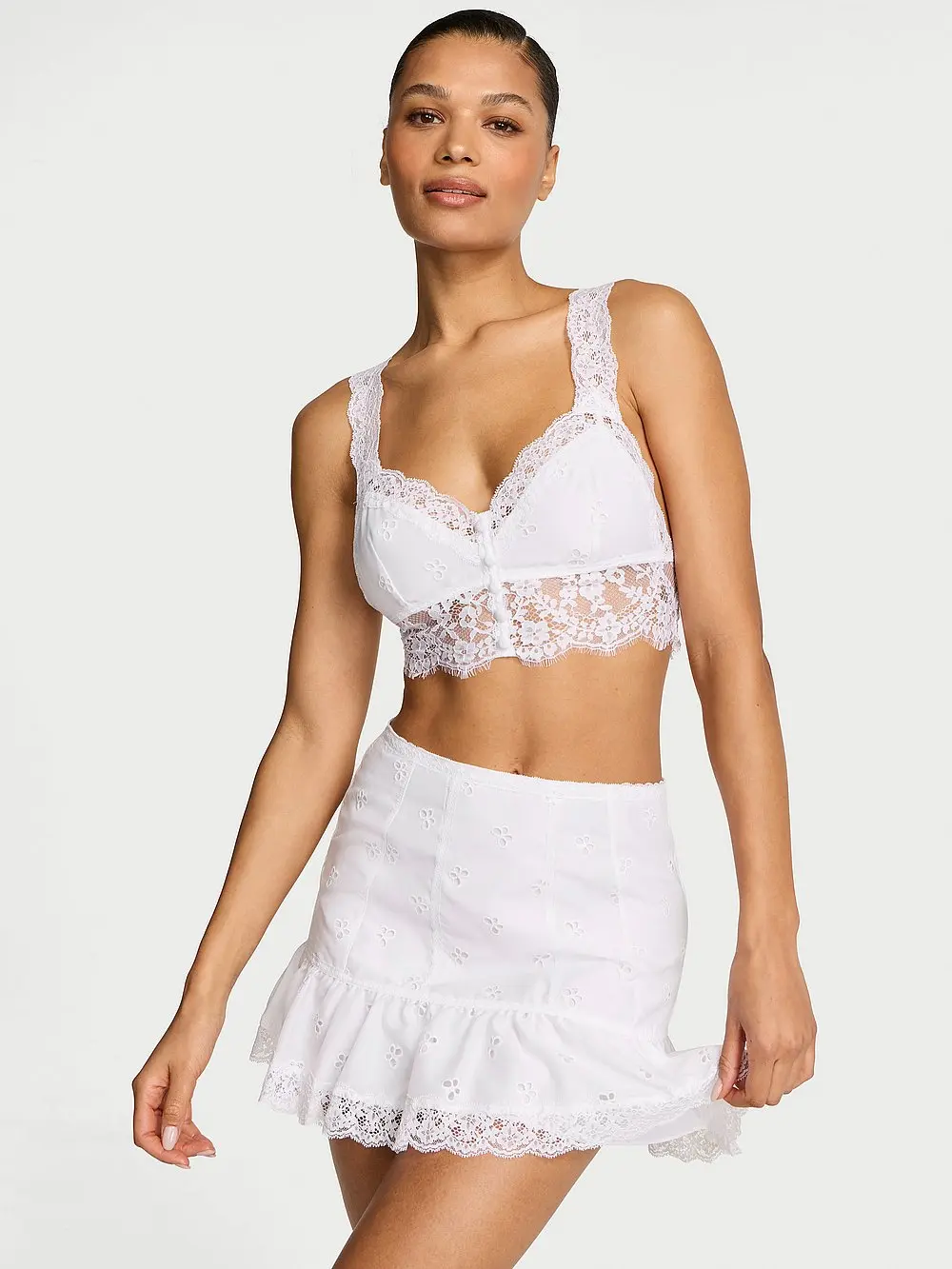Victoria's Secret Butterflies Eyelet Ruffled Skirt