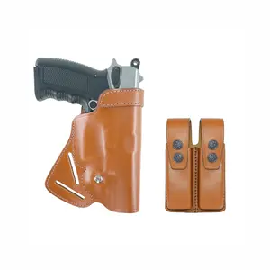 ALIS71103 Small of Back Leather Holster & Double Magazine Pouch for All 1911 Models with 4" Barrels Handmade!
