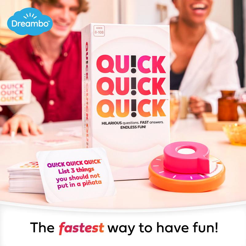 QUICK QUICK QUICK - The Ultimate Party Game for Friends & Family Ages 8-108 High-Energy Fun with 333 Cards & Battery-Free Timer for Endless Laughter